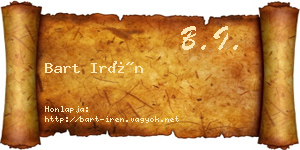 Bart Irén névjegykártya